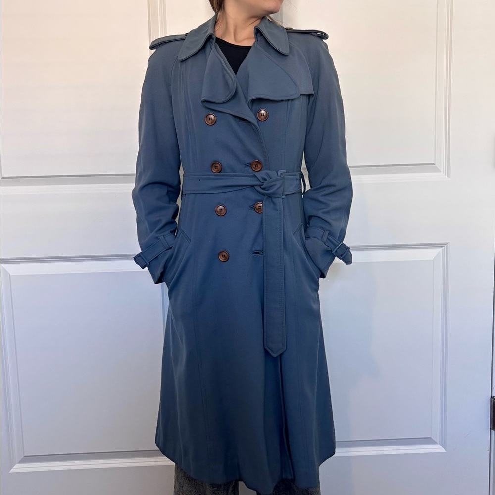 Vintage 70s Old Money drizzle Union Made Raincoat Trench with Wool Lining